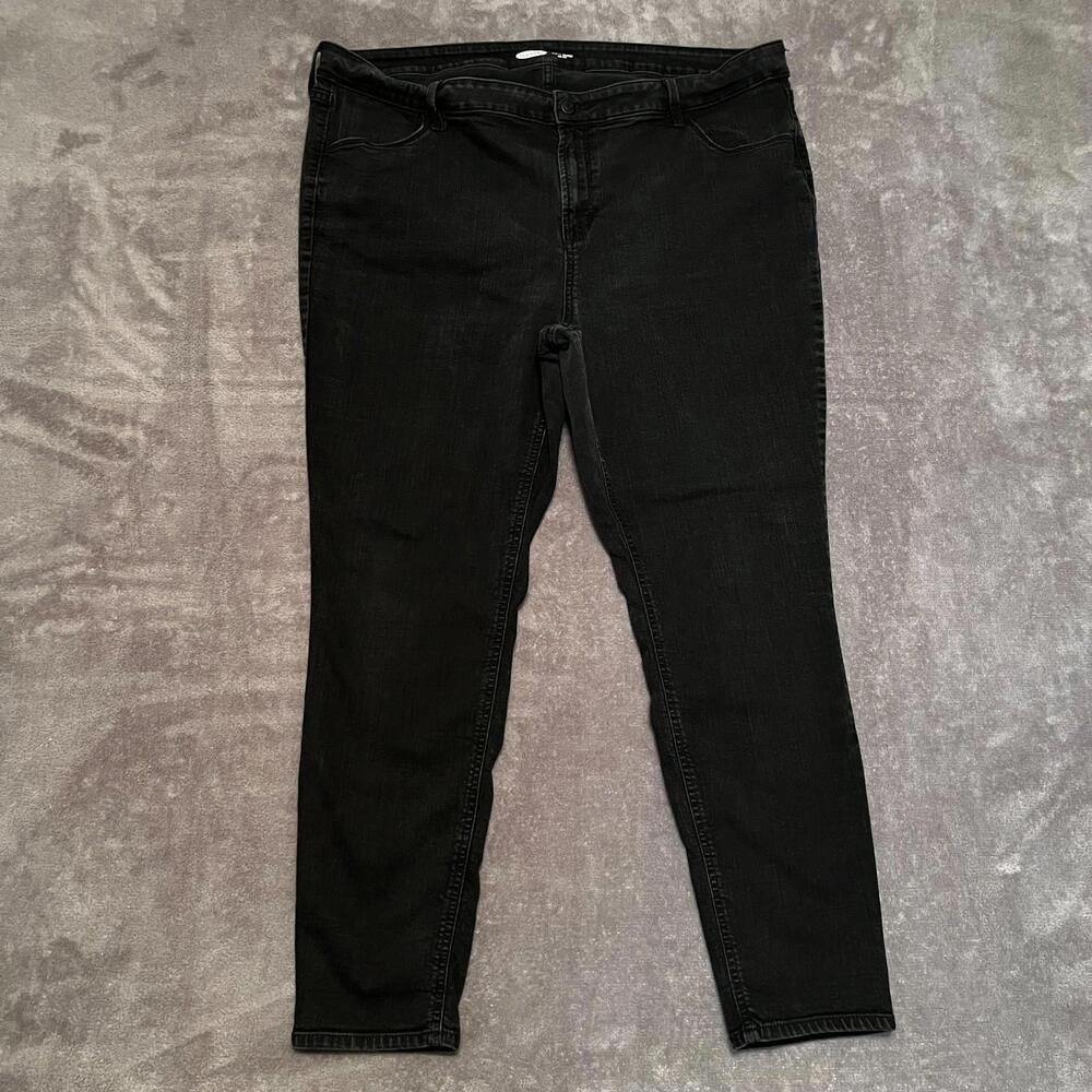 OLD NAVY Jeans Black Denim Pants Mid Rise Super Skinny Plus Sized Women's 20